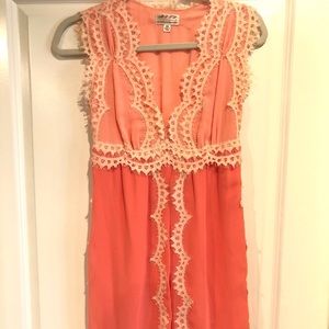 Peachy Coral Lacey Dress